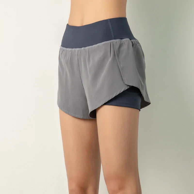 Short de sport double avec poches
